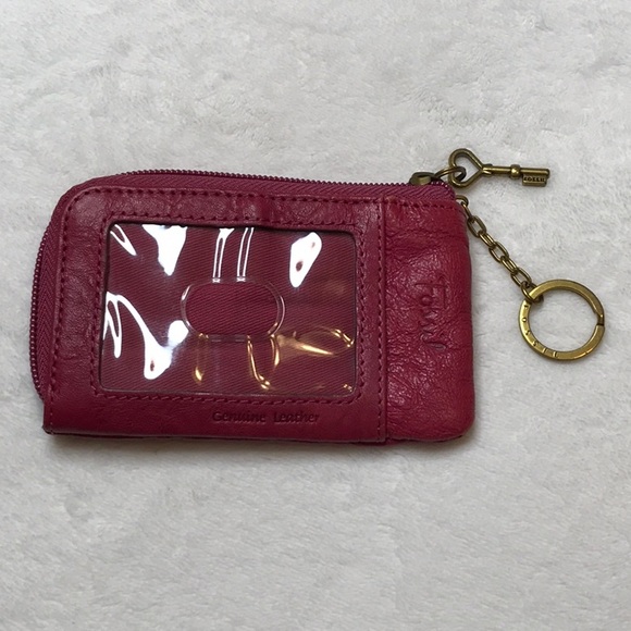 Fossil Pink Leather key/ cardholder pouch - Picture 2 of 8